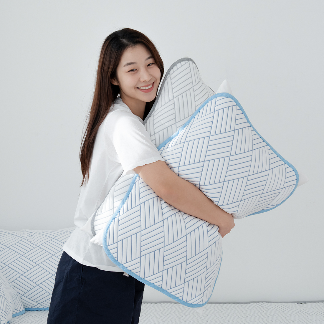 [NEW] 여름 접촉냉감 쿨링 3중직 고정밴딩 냉감베개커버 2colors